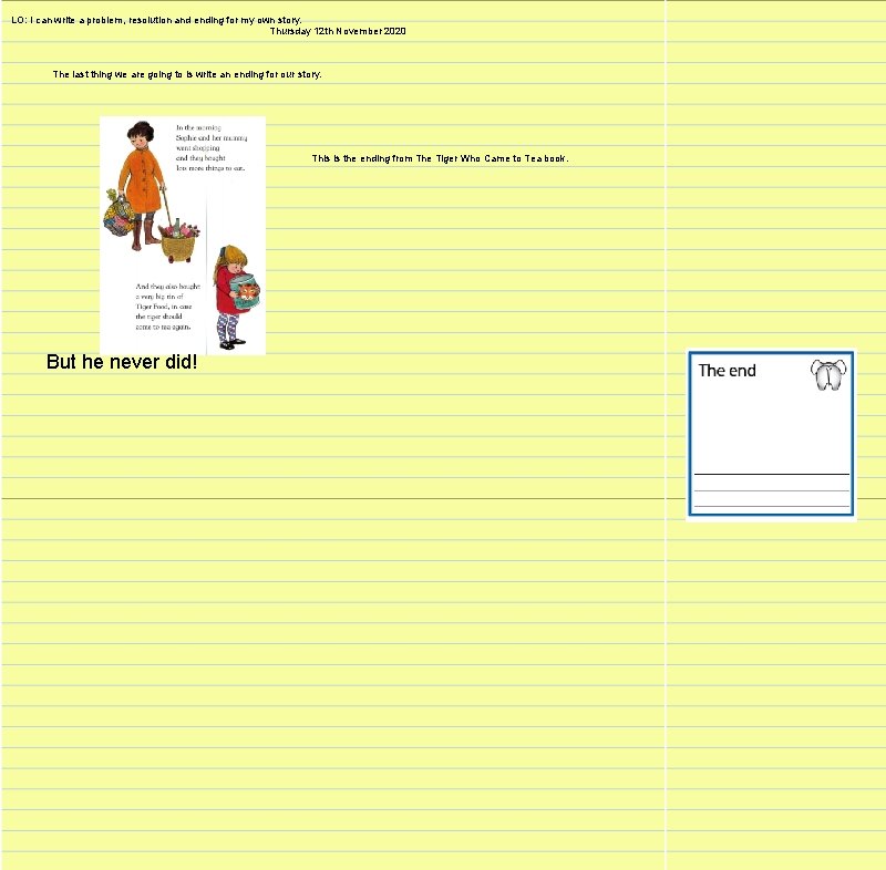 Beginning Problem Resolution English LO I can write a problem resolution and