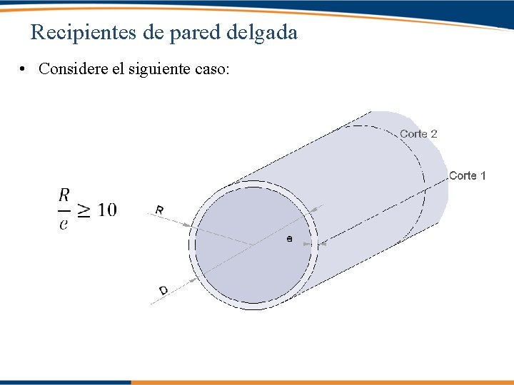 Recipientes de pared delgada • Considere el siguiente caso: 