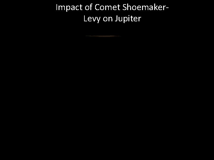 Impact of Comet Shoemaker. Levy on Jupiter 