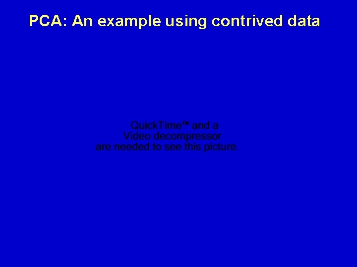 PCA: An example using contrived data 