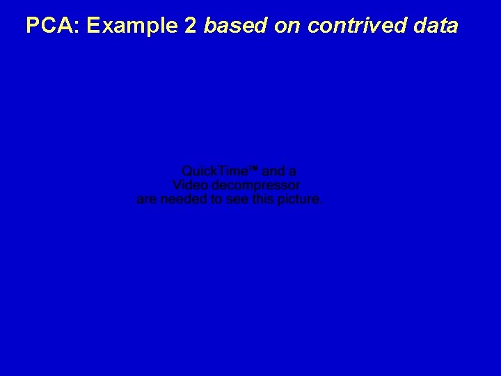 PCA: Example 2 based on contrived data 