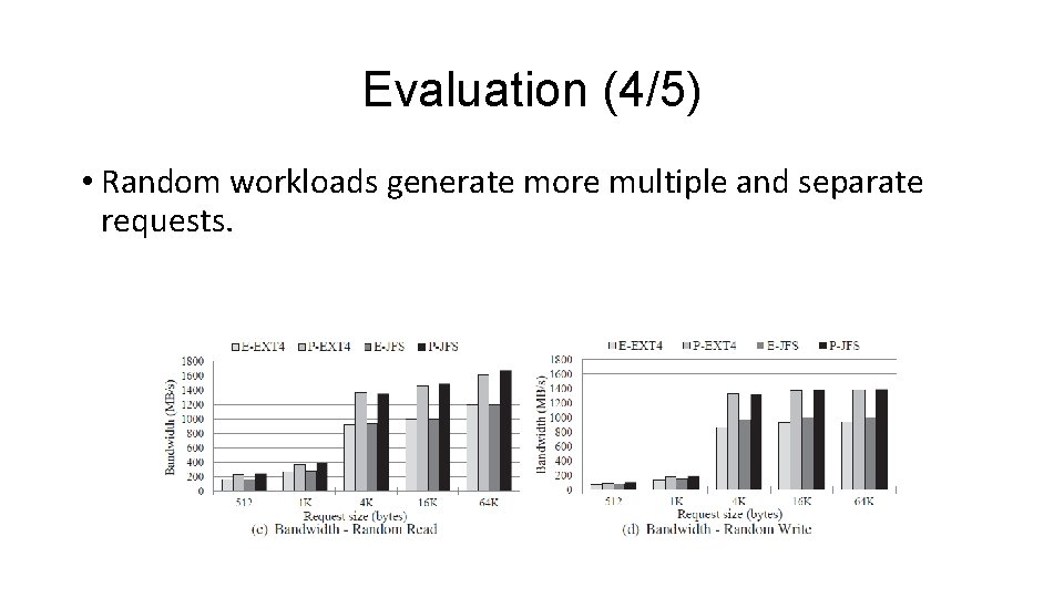 Evaluation (4/5) • Random workloads generate more multiple and separate requests. 