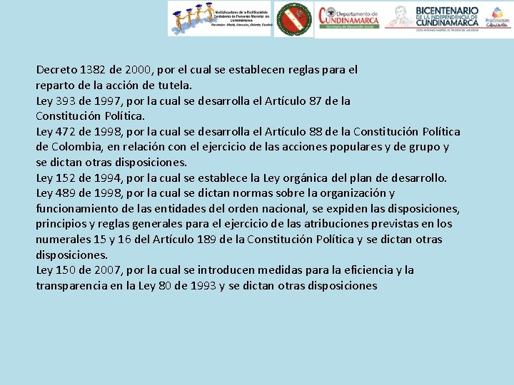 Decreto 1382 de 2000, por el cual se establecen reglas para el reparto de