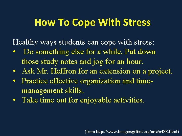 How To Cope With Stress Healthy ways students can cope with stress: • Do How To Cope With Stress Healthy ways students can cope with stress: • Do