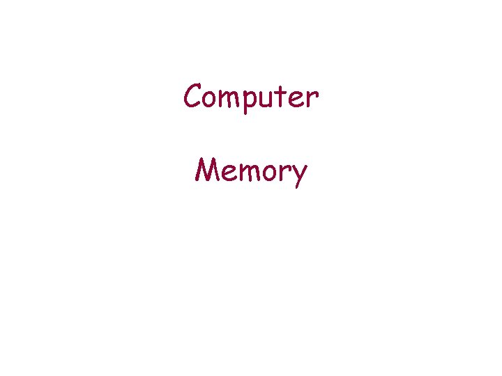 Computer Memory 