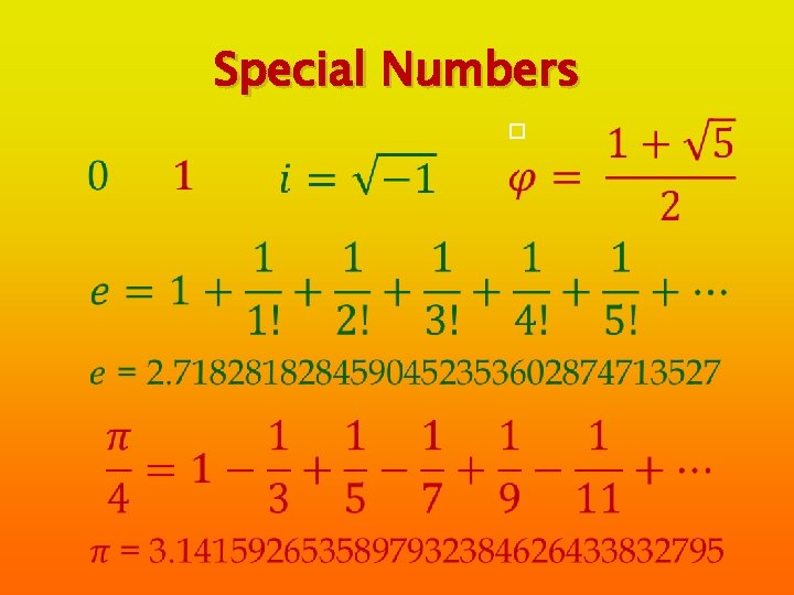 Special Numbers 