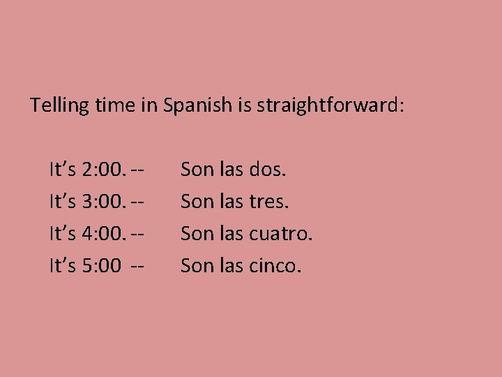 Qu hora es Telling time in Spanish is