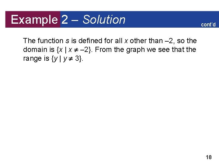 Example 2 – Solution cont’d The function s is defined for all x other