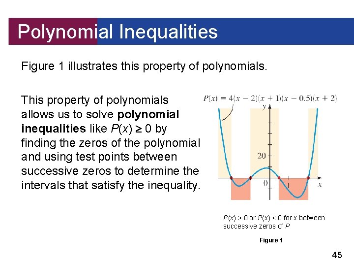 Polynomial Inequalities Figure 1 illustrates this property of polynomials. This property of polynomials allows