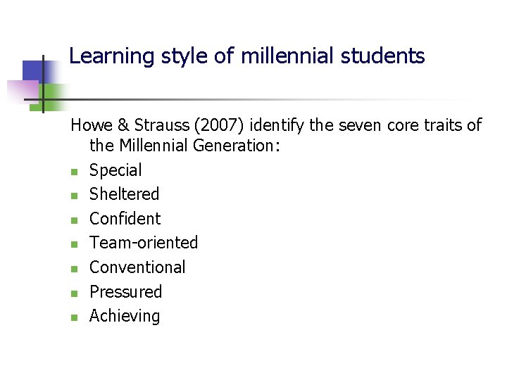 Autonomous learning for the millennial students Hazel Chiu