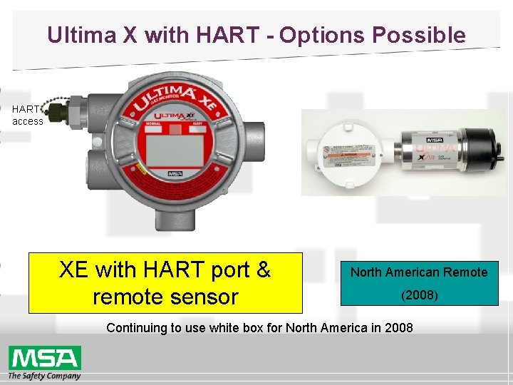 Ultima X with HART - Options Possible HART access XE with HART port &