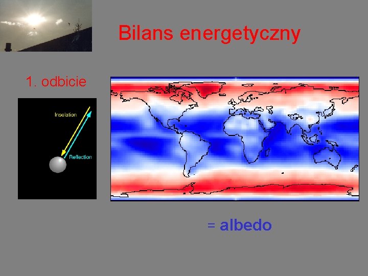 Bilans energetyczny 1. odbicie = albedo 