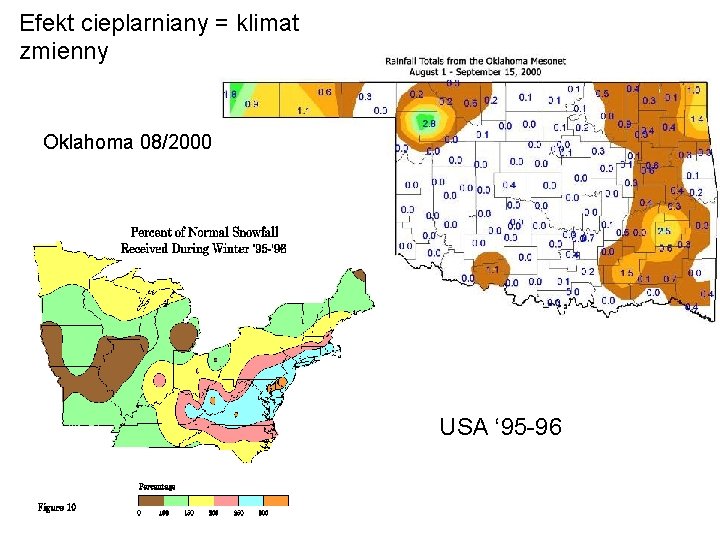 Efekt cieplarniany = klimat zmienny Oklahoma 08/2000 USA ‘ 95 -96 