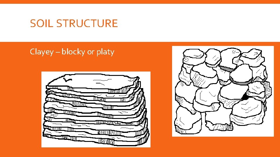 SOIL STRUCTURE Clayey – blocky or platy 