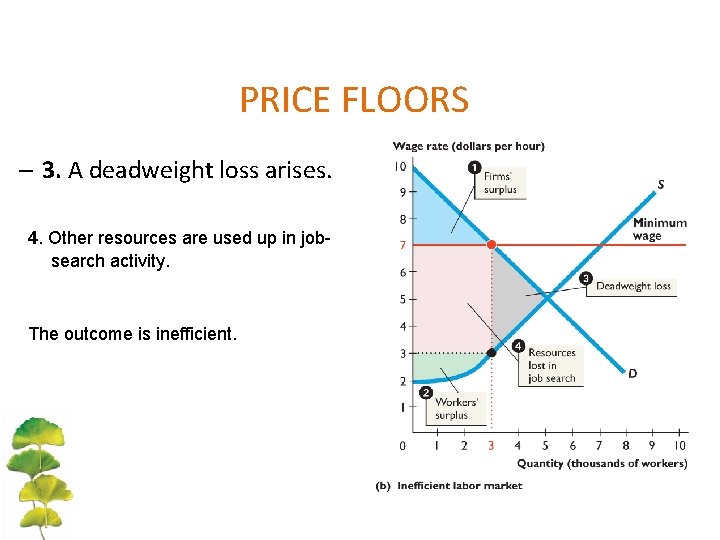 PRICE FLOORS – 3. A deadweight loss arises. 4. Other resources are used up