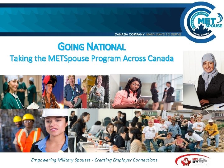 GOING NATIONAL Taking the METSpouse Program Across Canada Empowering Military Spouses - Creating Employer