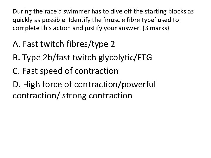 During the race a swimmer has to dive off the starting blocks as quickly