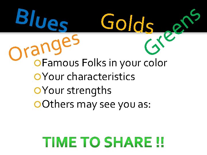 Blues Golds e e s e r g n a r G O Famous