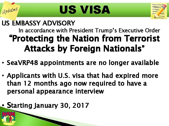 US VISA US EMBASSY ADVISORY In accordance with President Trump’s Executive Order “Protecting the