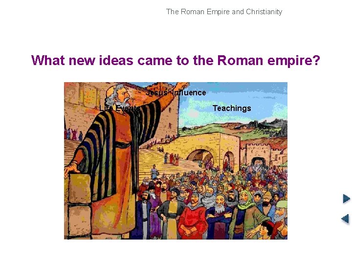 The Roman Empire and Christianity Origins of Christianity What new ideas came to the