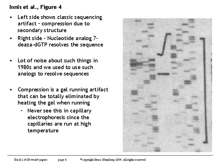 Innis et al. , Figure 4 • Left side shows classic sequencing artifact – Innis et al. , Figure 4 • Left side shows classic sequencing artifact –