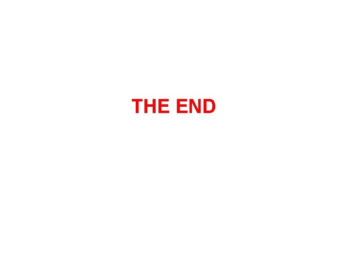 THE END THE END
