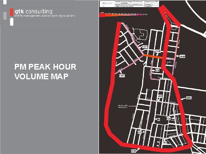 1317 2195 1649 PM PEAK HOUR VOLUME MAP 516 1337 455 96 2994 527