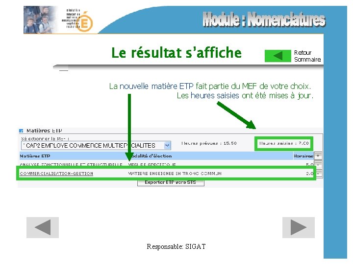 Le résultat s’affiche Retour Sommaire La nouvelle matière ETP fait partie du MEF de