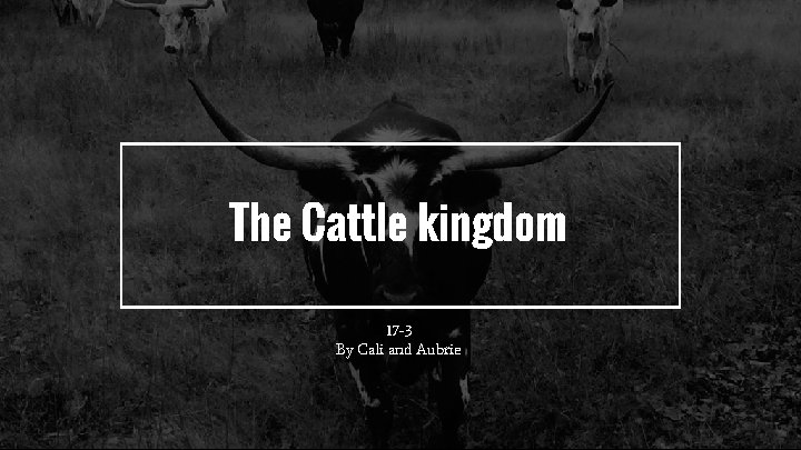 The Cattle kingdom 17 -3 By Cali and Aubrie 