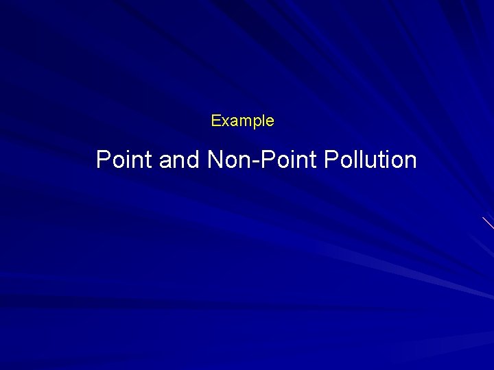Example Point and Non-Point Pollution 
