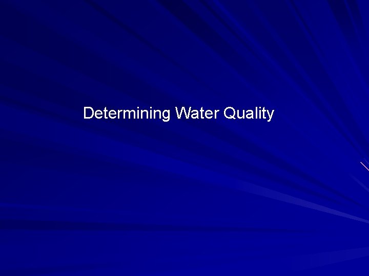 Determining Water Quality 