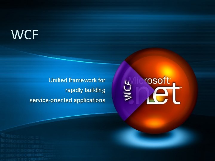 WCF Unified framework for rapidly building service-oriented applications 