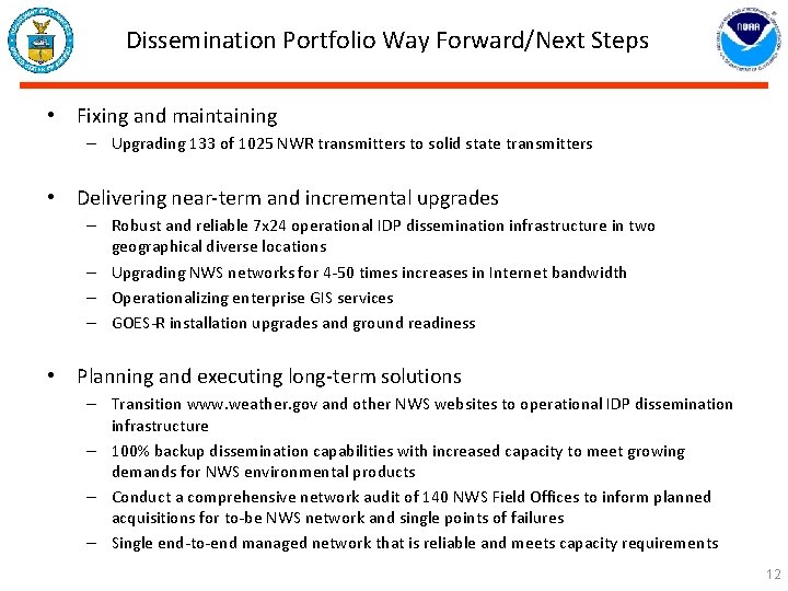 Dissemination Portfolio Way Forward/Next Steps • Fixing and maintaining – Upgrading 133 of 1025