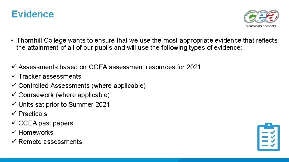 Approach to Centre Determined Grades for CCEA Qualifications