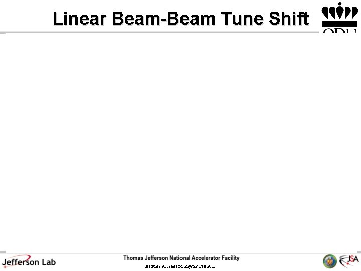 Linear Beam-Beam Tune Shift Graduate Accelerator Physics Fall 2017 Linear Beam-Beam Tune Shift Graduate Accelerator Physics Fall 2017