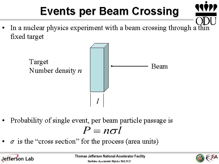 Events per Beam Crossing • In a nuclear physics experiment with a beam crossing Events per Beam Crossing • In a nuclear physics experiment with a beam crossing
