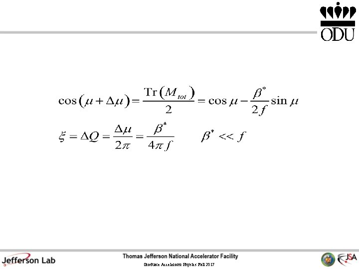 Graduate Accelerator Physics Fall 2017 Graduate Accelerator Physics Fall 2017