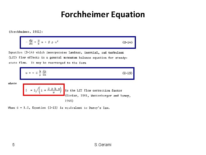 Forchheimer Equation 5 S. Gerami Forchheimer Equation 5 S. Gerami