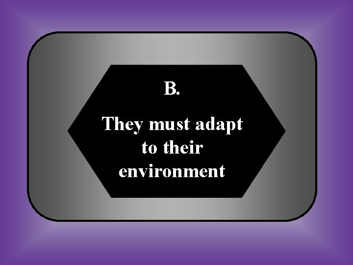 B. They must adapt to their environment 