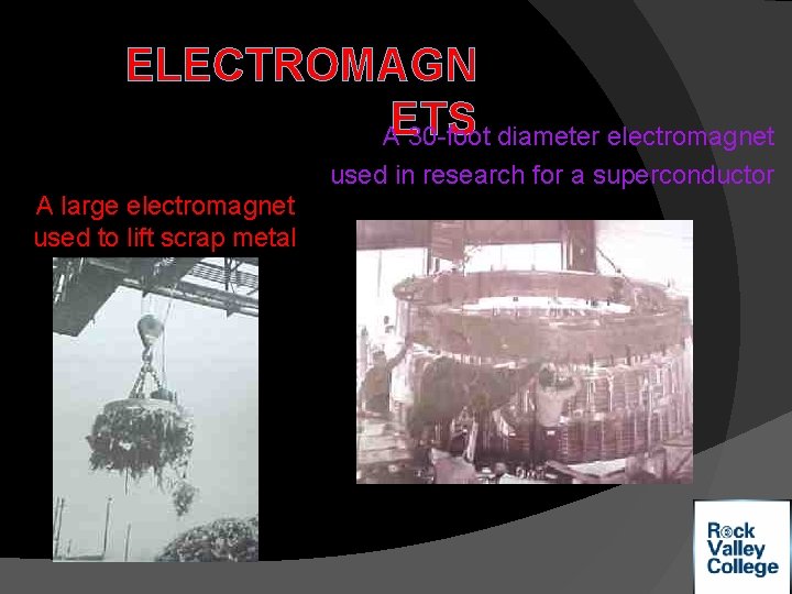 ELECTROMAGN AETS 30 -foot diameter electromagnet used in research for a superconductor A large