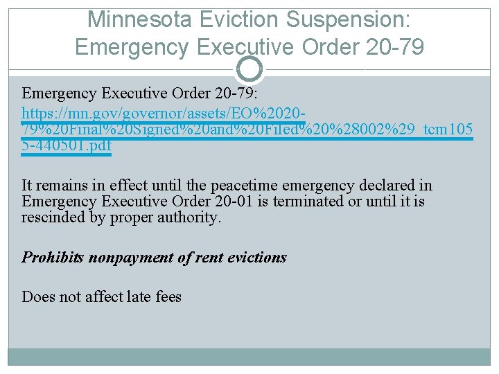 Eviction Estimates When Minnesota Reopens LAWRENCE R MCDONOUGH