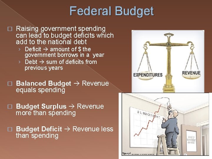 Federal Budget � Raising government spending can lead to budget deficits which add to