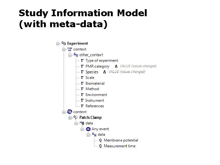 Study Information Model (with meta-data) 