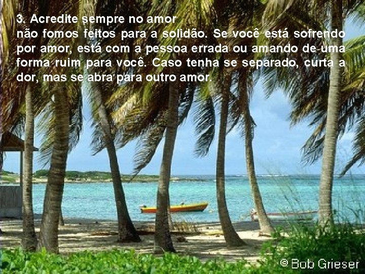 3. Acredite sempre no amor não fomos feitos para a solidão. Se você está