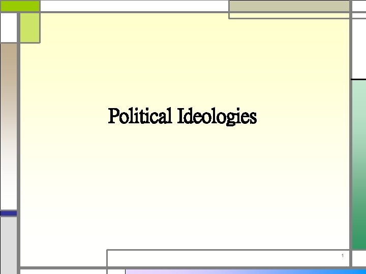 Political Ideologies 1 