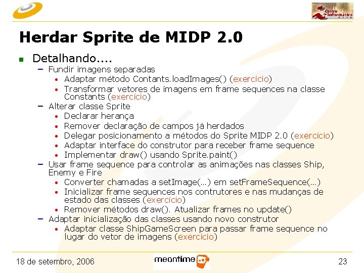 Herdar Sprite de MIDP 2. 0 n Detalhando. . – Fundir imagens separadas ·