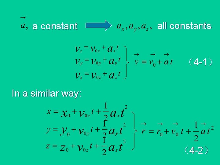 a constant all constants （4 -1） In a similar way: （4 -2） 