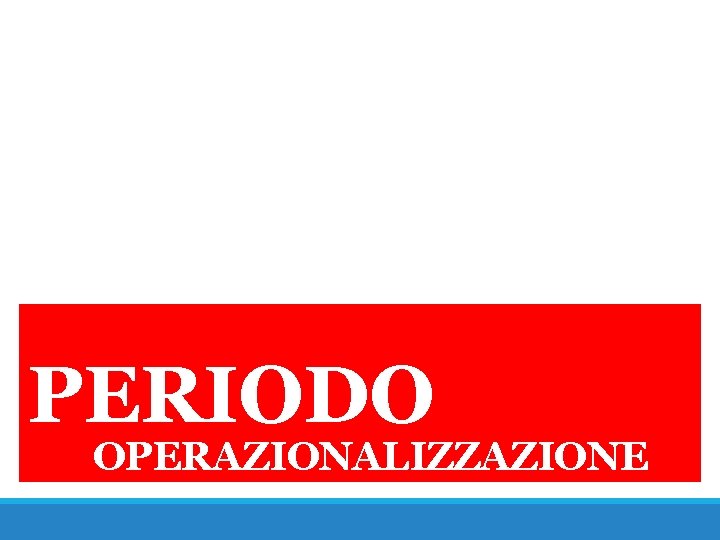 PERIODO OPERAZIONALIZZAZIONE 