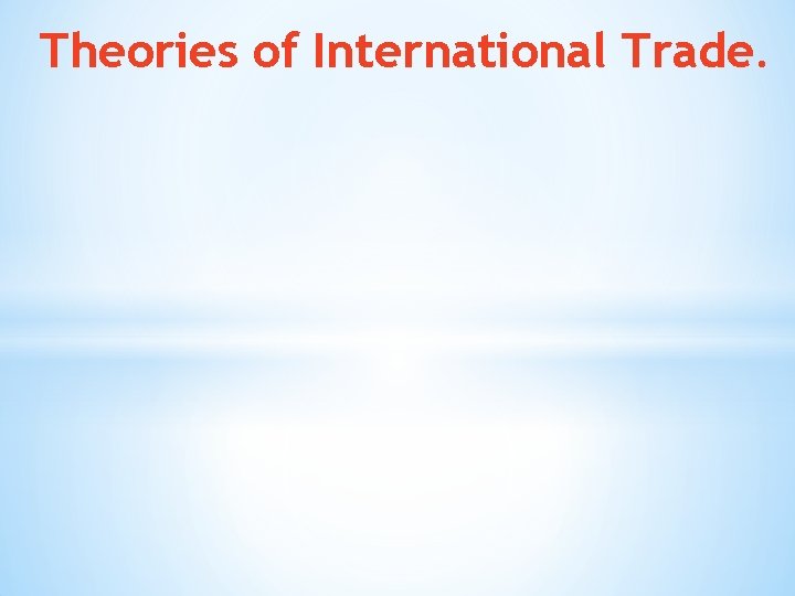 Theories of International Trade. 