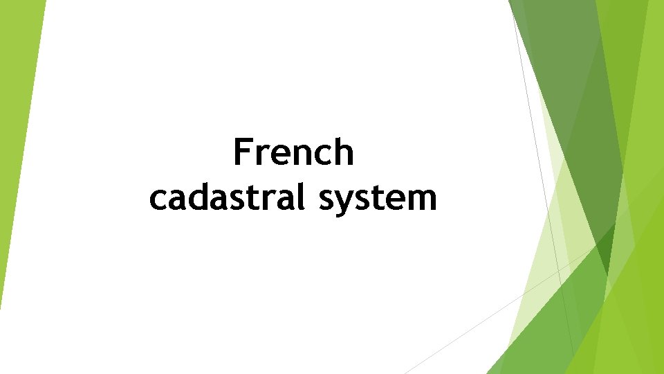 French cadastral system 